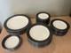 Noritake Mirano Dinnerware Black Etched Floral Service For 8-10. Total 37 Pcs