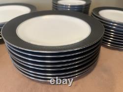 Noritake Mirano Dinnerware Black Etched Floral Service For 8-10. Total 37 Pcs