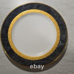 Noritake Opulence Bone China Dinner Service Set 15-Piece White Black Gold Marble