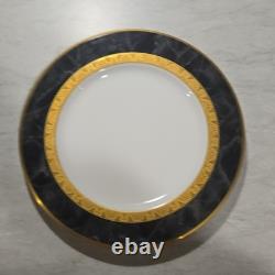 Noritake Opulence Bone China Dinner Service Set 15-Piece White Black Gold Marble