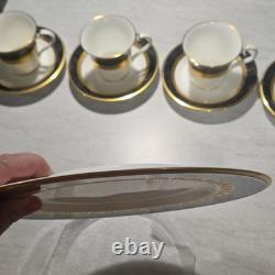 Noritake Opulence Bone China Dinner Service Set 15-Piece White Black Gold Marble