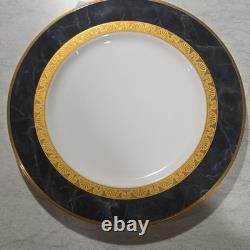 Noritake Opulence Bone China Dinner Service Set 15-Piece White Black Gold Marble