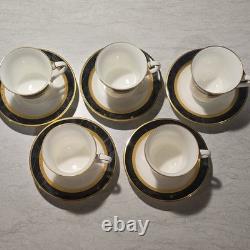 Noritake Opulence Bone China Dinner Service Set 15-Piece White Black Gold Marble