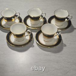 Noritake Opulence Bone China Dinner Service Set 15-Piece White Black Gold Marble