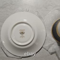 Noritake Opulence Bone China Dinner Service Set 15-Piece White Black Gold Marble