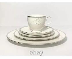 Noritake Platinum Wave 20-Piece Porcelain Dinnerware Set, Service for 4 NWOB