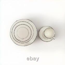 Noritake Platinum Wave 20-Piece Porcelain Dinnerware Set, Service for 4 NWOB