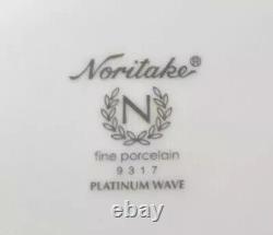 Noritake Platinum Wave 20-Piece Porcelain Dinnerware Set, Service for 4 NWOB