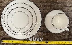 Noritake Platinum Wave 20-Piece Porcelain Dinnerware Set, Service for 4 NWOB