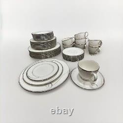 Noritake Platinum Wave 20-Piece Porcelain Dinnerware Set, Service for 4 NWOB