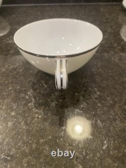 Noritake Silverdale 5594 White & platinum Trim? Dinner Set Plates, Bowls Cups Ect
