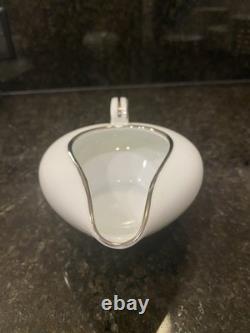 Noritake Silverdale 5594 White & platinum Trim? Dinner Set Plates, Bowls Cups Ect