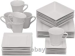 Nova Square 30 Pc Dinnerware Set, Cream White