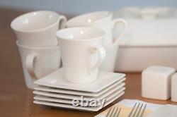 Nova Square 30 Pc Dinnerware Set, Cream White