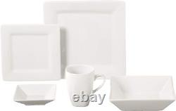 Nova Square 30 pc Dinnerware Set, Cream White