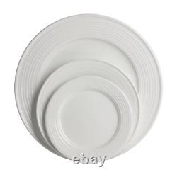 Nova White round 62-Piece Stoneware Dinnerware Set, Service for 6