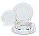 OCCASIONS Wedding Disposable Plastic Party Plates & Silverware set Combo