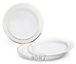 OCCASIONS Wedding Disposable Plastic Party Plates & Silverware set Combo