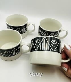 ONEIDA SHADOW MAJESTICWARE STONEWARE CHINA 16 Pcs 4 Pc Place Set Service for 4