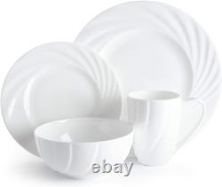 Ocean Bone China Dinnerware Set 16Pcs, round Plates Soup Bowls, Dinner Plates