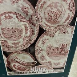 Old Britain Castles 20-Piece Dinnerware set, Pink & Cream New