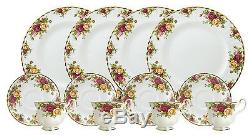 Old Country Roses 12 Pc Dinnerware Set Service for 4 Dining Bone China Dishes