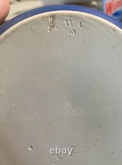 Old Wedgwood Jasperware dip blue 3p teapot sugar applied white grapes+ etc GIPSY