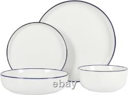Oslo 16-Piece Porcelain Ceramic Chip & Scratch Resistant Dishes