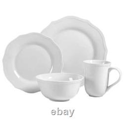 Over and Back 284480 16-Piece Casual White Porcelain Dinnerware Set (4 person)