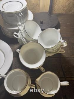 Oxford Lexington Bone China Dinnerware Platinum Trim Set of 66 Mint Condition