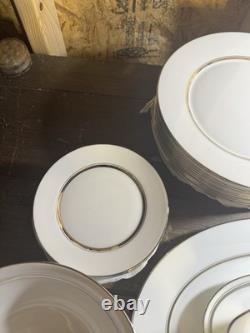 Oxford Lexington Bone China Dinnerware Platinum Trim Set of 66 Mint Condition