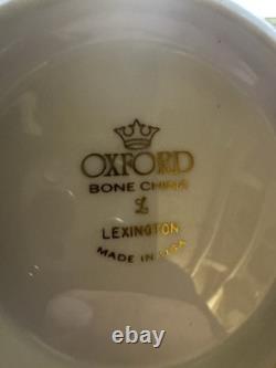 Oxford Lexington Bone China Dinnerware Platinum Trim Set of 66 Mint Condition