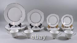 Oxford WHITE ECHO Bone China 20pc Dinnerware Sets (4) 5pc Place Settings