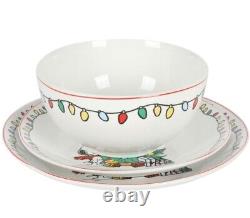 PEANUTS SNOOPY CHRISTMAS DINNER SET 18-Piece FINE CERAMIC DINNERWARE SET PLATES