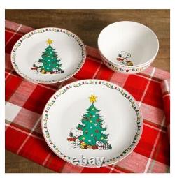 PEANUTS SNOOPY CHRISTMAS DINNER SET 18-Piece FINE CERAMIC DINNERWARE SET PLATES