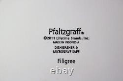 PFALTZGRAFF FILIGREE ALL WHITE LIFETIME BRANDS 16 Pcs 8 Pc Pl Setting Serv for 2