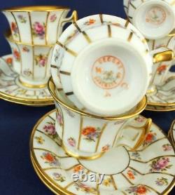 PORCELAIN Coffee Tea Mocha set 12 pieces, Cup and Saucer ROYAL EPIAG HENRIETTE