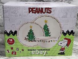 Peanuts Holiday Christmas Dinnerware Set. Snoopy & Woodstock With Christmas