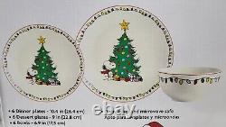 Peanuts Holiday Christmas Dinnerware Set. Snoopy & Woodstock With Christmas