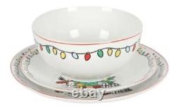 Peanuts Holiday Christmas Dinnerware Set. Snoopy & Woodstock With Christmas