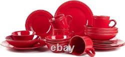 Pearl Dots Stoneware Dinnerware Set 20pcs Set Dishes for food, Dinnerware set