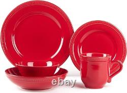 Pearl Dots Stoneware Dinnerware Set 20pcs Set Dishes for food, Dinnerware set