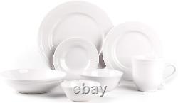 Pearl Dots Stoneware Dinnerware Set (56Pc Set, White)