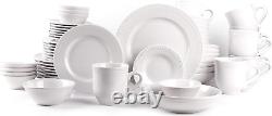 Pearl Dots Stoneware Dinnerware Set (56Pc Set, White)