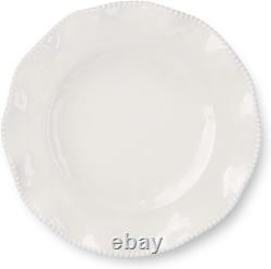 Perlette Off-White Beaded 12-Piece Dinnerware Set Includes 4 Dinner Plates