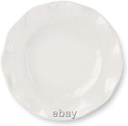 Perlette Off-White Beaded 12-Piece Dinnerware Set Includes 4 Dinner Plates