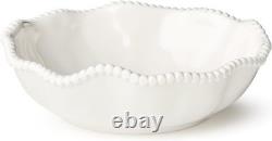 Perlette Off-White Beaded 12-Piece Dinnerware Set Includes 4 Dinner Plates