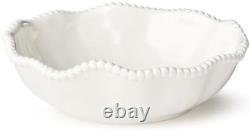Perlette Off-White Beaded 12-Piece Dinnerware Set Includes 4 Dinner Plates