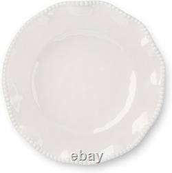Perlette Off-White Beaded 12-Piece Dinnerware Set Includes 4 Dinner Plates