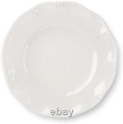 Perlette Off-White Beaded 12-Piece Dinnerware Set Includes 4 Dinner Plates